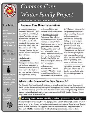 English Winter Family Project Newsletter 